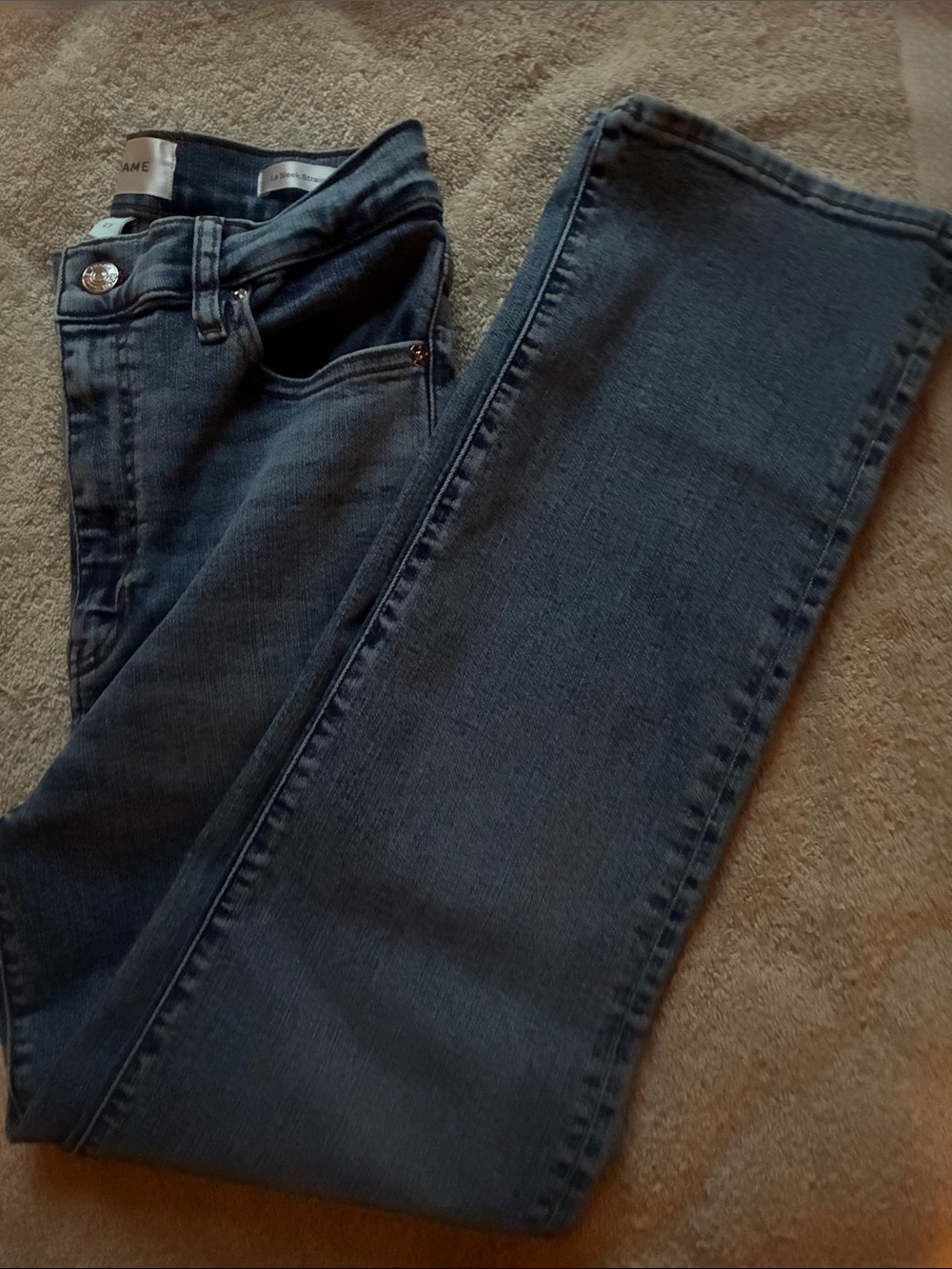 Frame 27 Denim Straight-Leg Women’s Jeans in Dark Blue Wash